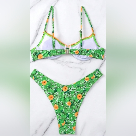 NEW Halter Triangle Bra Tie Side Swim Bottom Bikini Summer Bathing Suit-(#1,485) - Picture 4 of 6